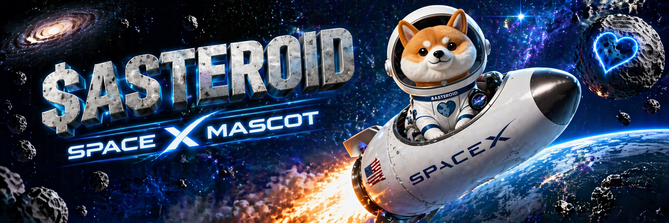 $ASTEROID SpaceX Mascot banner